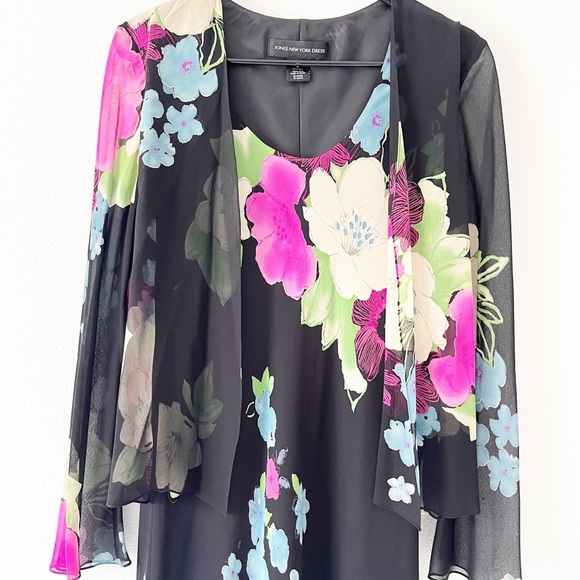 100% Silk Floral MIDI Dress Size 6 - Picture 2 of 15